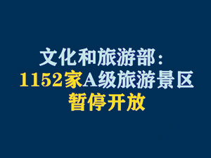 【短視頻題圖】文化和旅游部：1152家A級旅游景區(qū)暫停開放.jpg